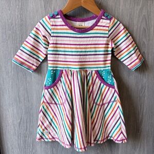 Wildflowers Clothing Striped Dress Girls Size 2 Multi Color Boho Whimsical‎ Knit